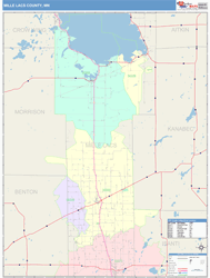 Mille Lacs County, MN Wall Map Color Cast Style